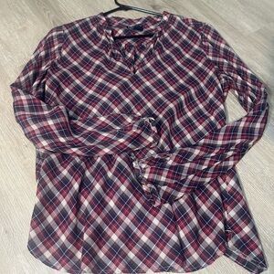 💕GAP Red and Blue Plaid Women's Blouse